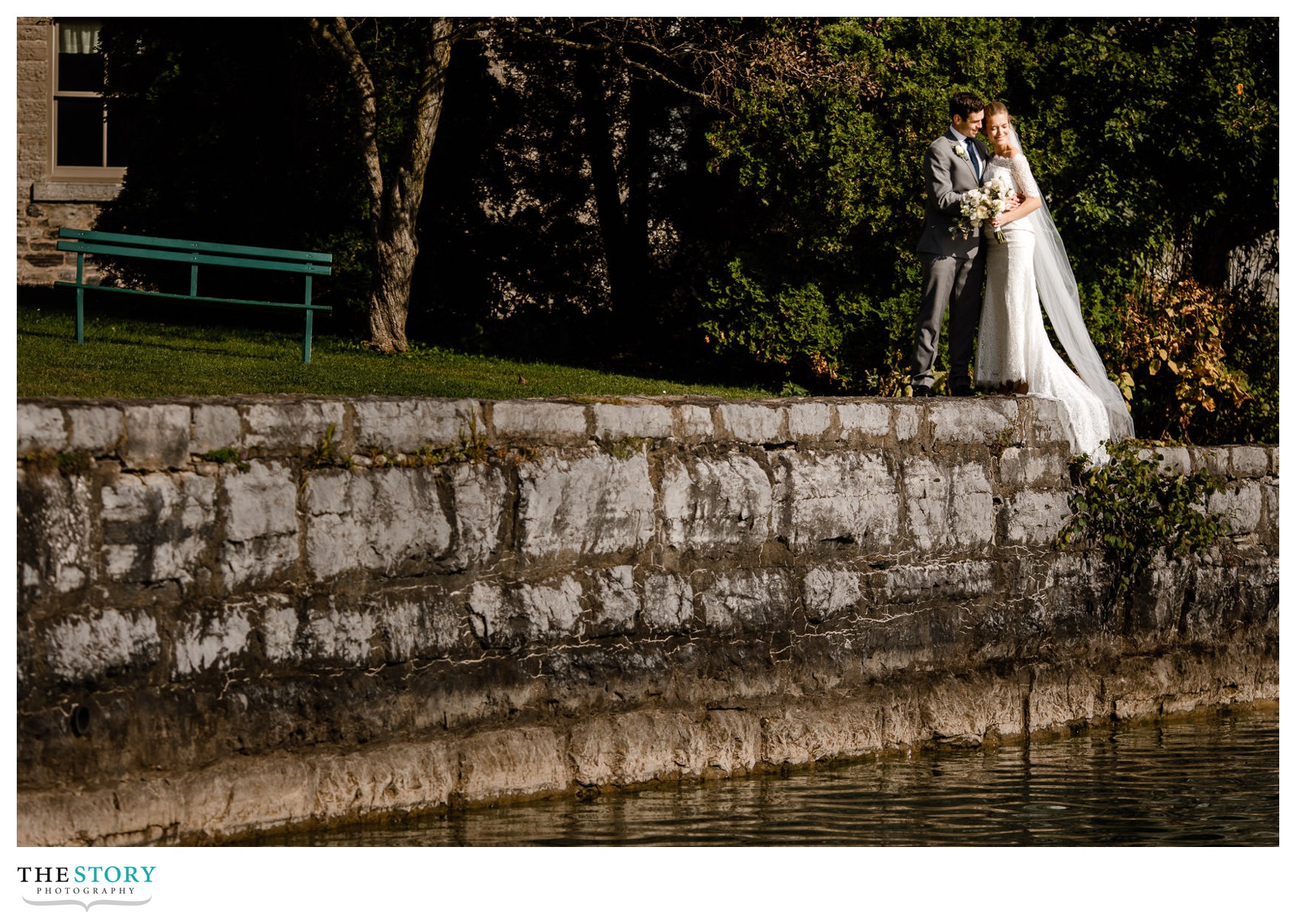 wedding photo in Skaneateles of bride and groom