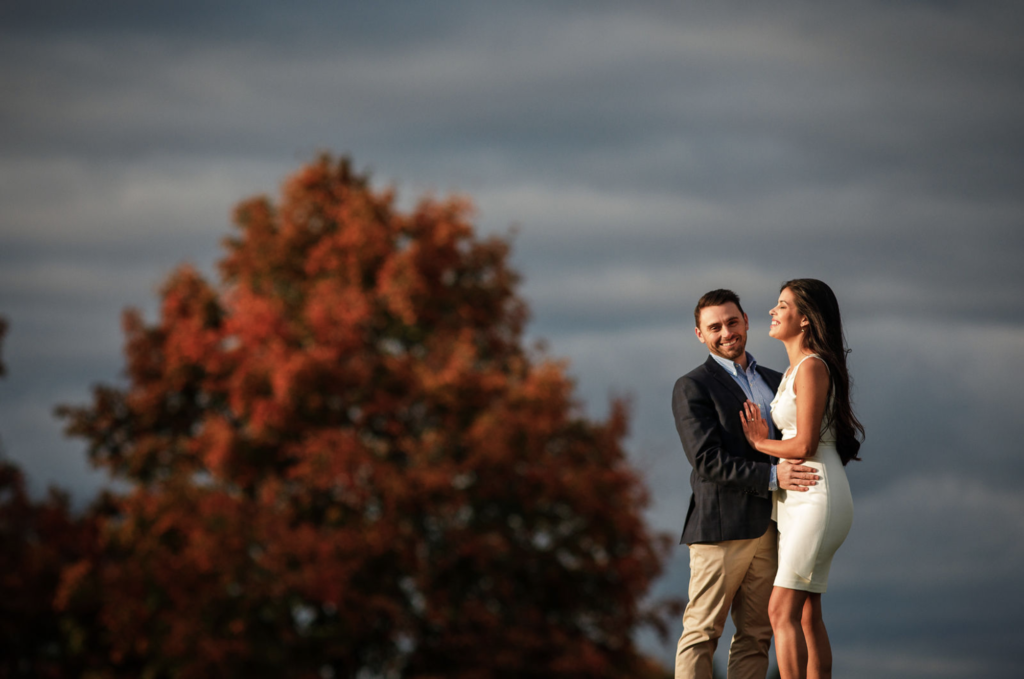fall engagement photo in Syracuse, NY