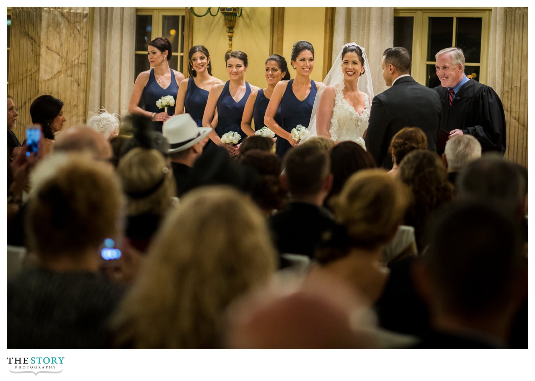 Marriott Syracuse Downtown wedding ceremony in grand ballroom