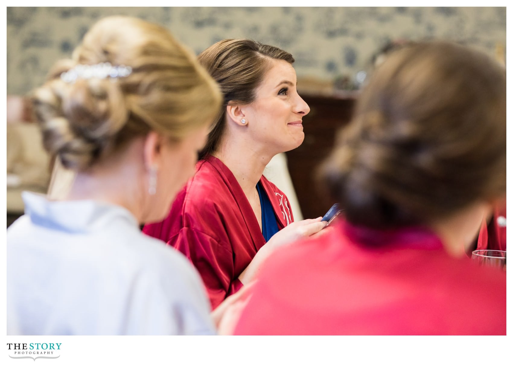 bridesmaid having fun before Cooperstown wedding