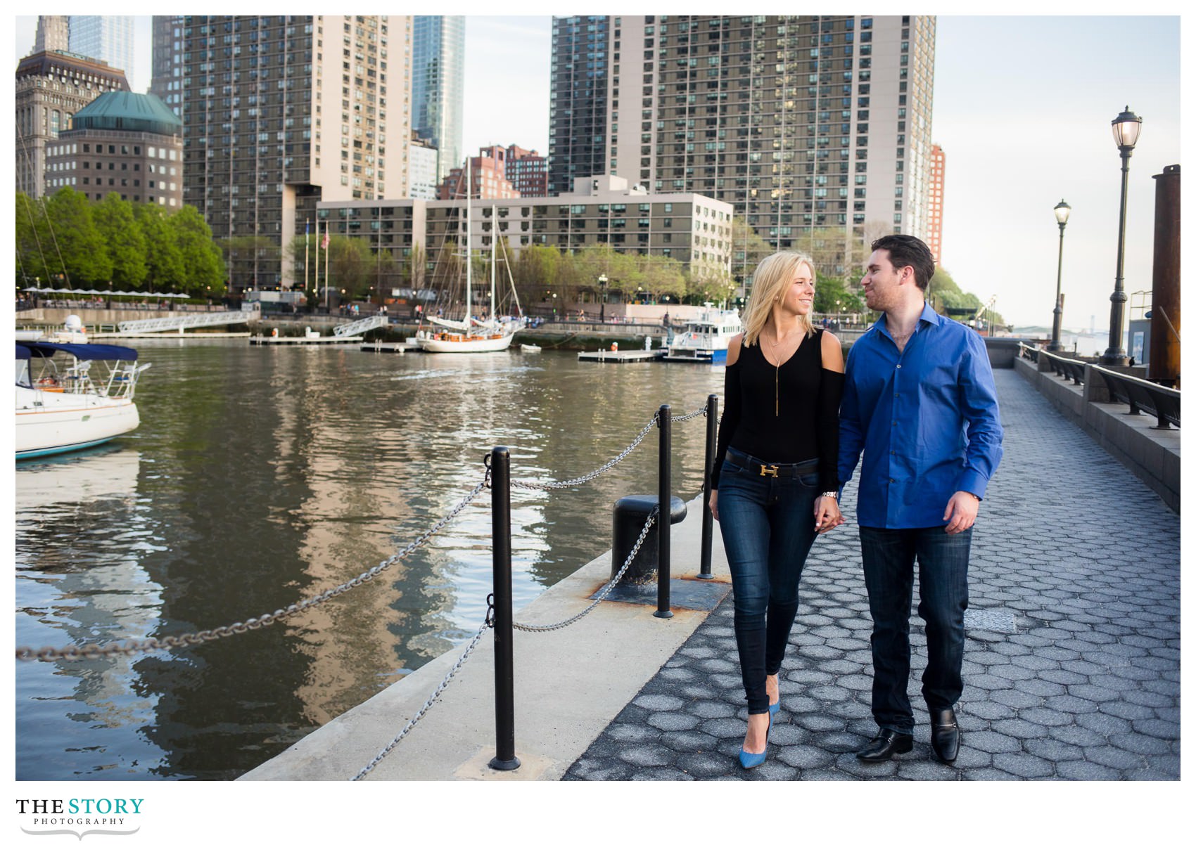 engagement photography at North Cove Marina, New York