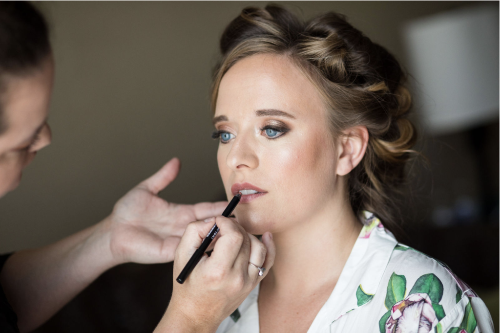 bride getting ready for her wedding day at Hotel Ithaca