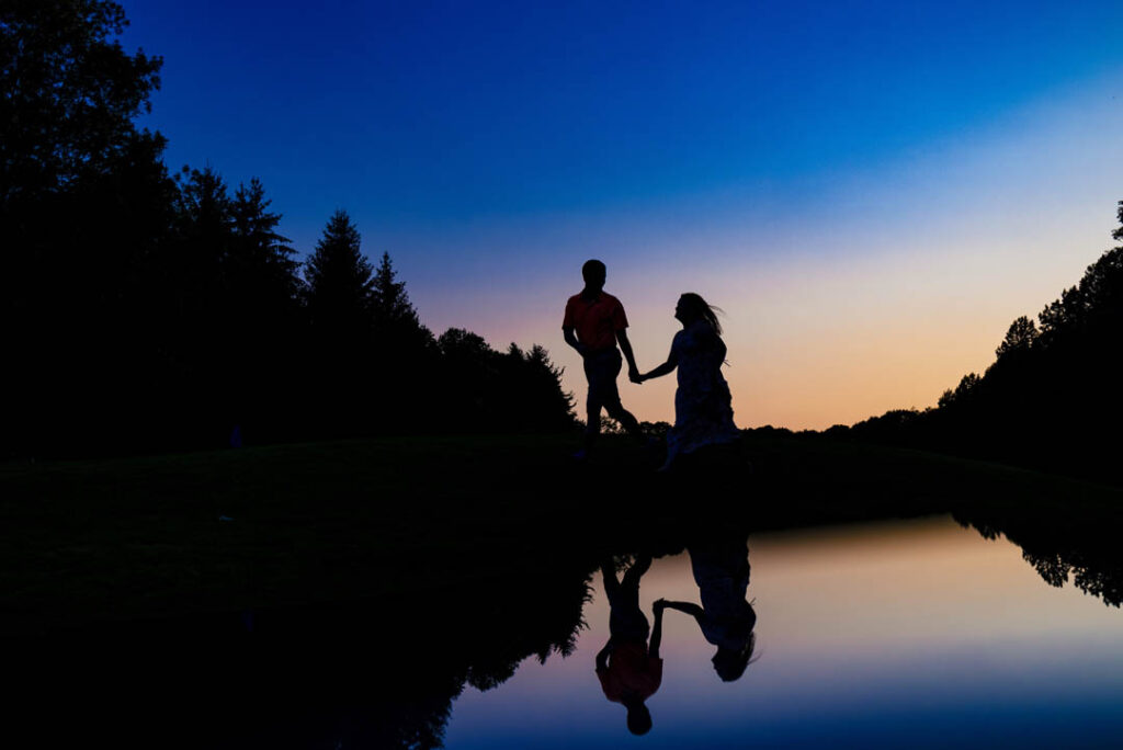 sunset engagement photo in Syracuse, NY